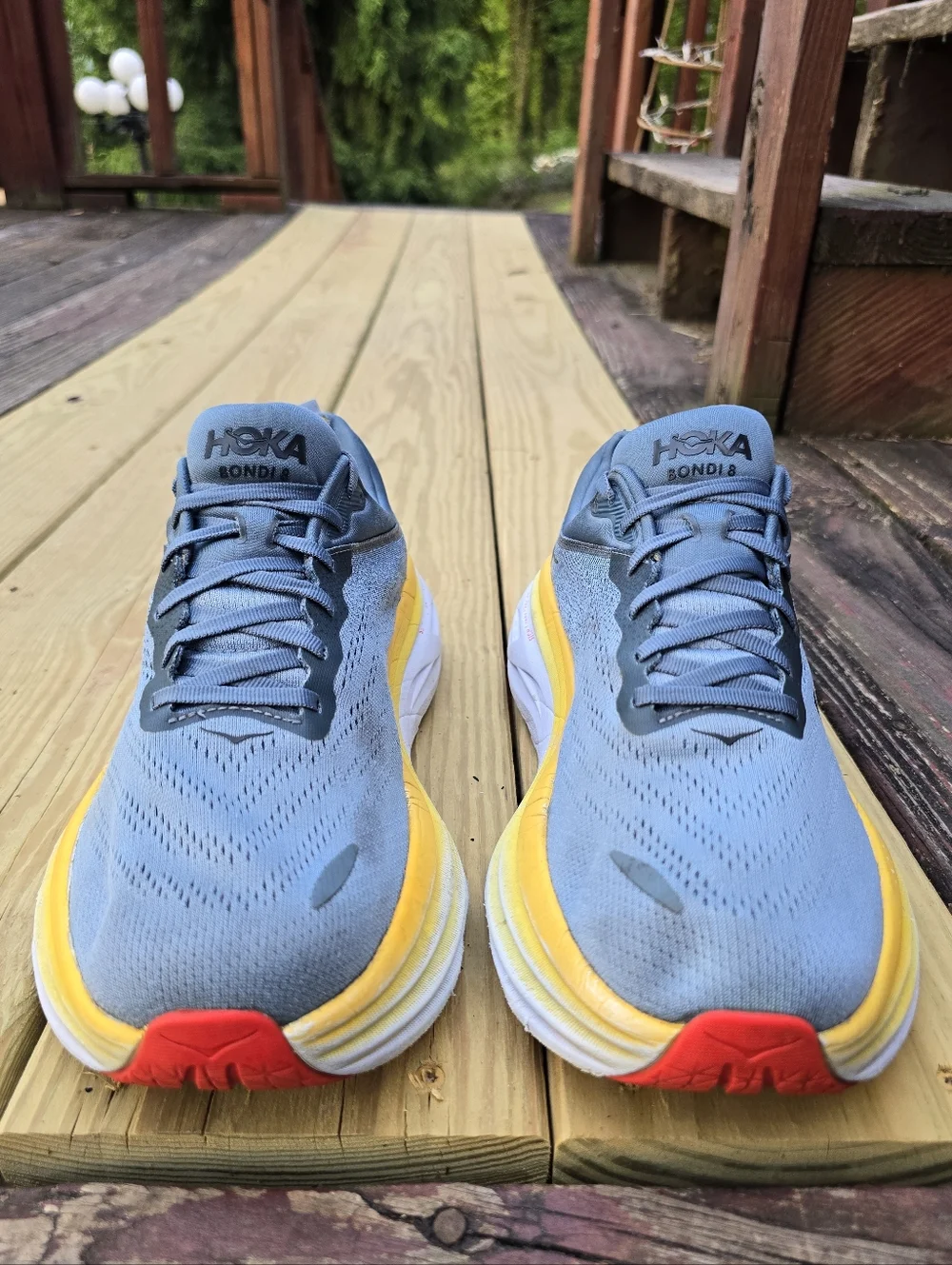 Hoka, Mens Bondi 8 Running Shoe, Goblin Blue/Mountain Spring, Sz 9.5 2E - Picture 2 of 16